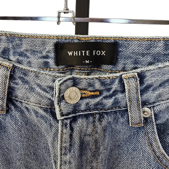 White Fox Boutique Womens  High Waist Boyfriend Jeans Size Medium Blue - Picture 5 of 7